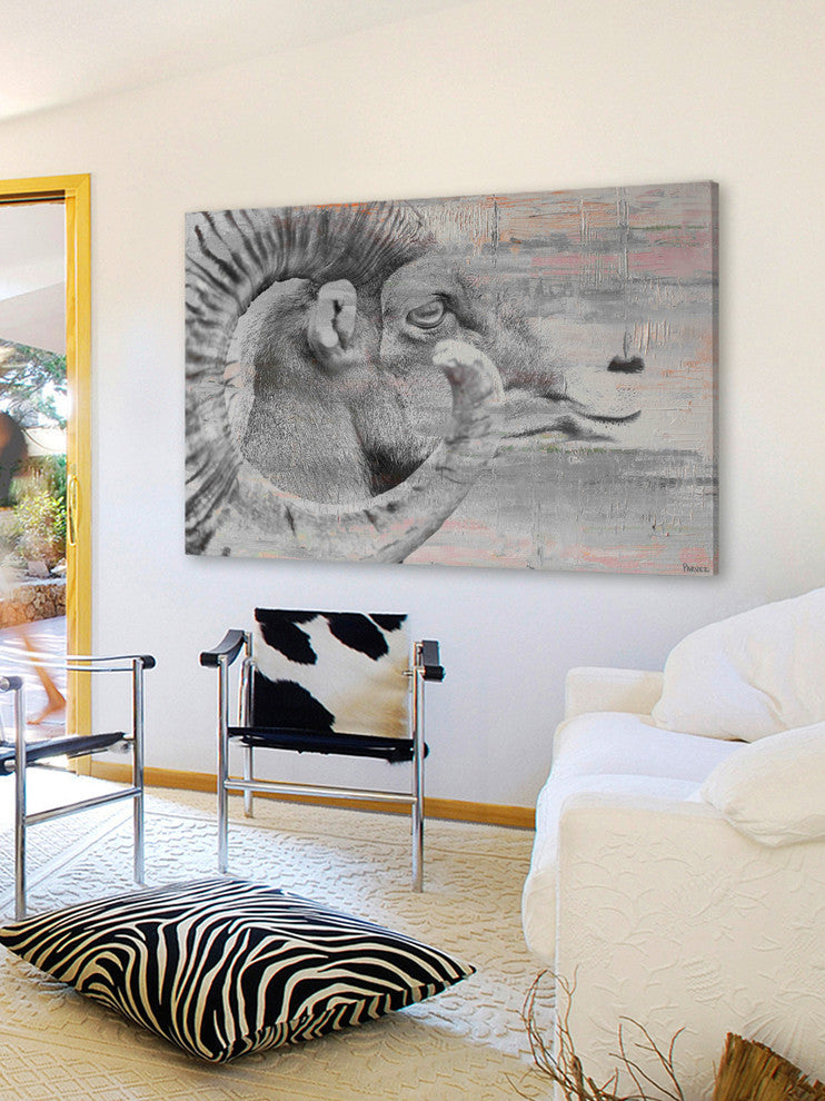 "Eye of Ram" Painting Print on Wrapped Canvas, 45"x30"