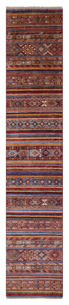 2' 11" X 15' 5" Runner Hand-Knotted Super Kazak Khorjin Rug Q7768
