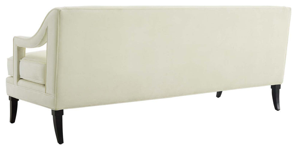 Armchair and Sofa Set, Set of 2, Velvet, Ivory White, Modern, Lounge Hospitality