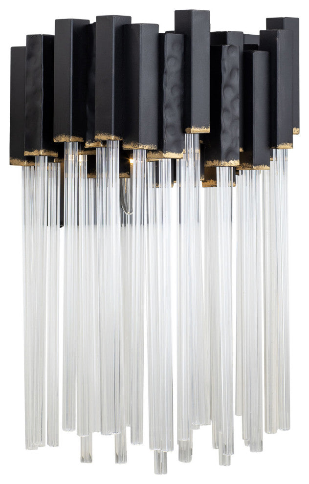 Matrix 1-Lt  Sconce - Matte Black/French Gold