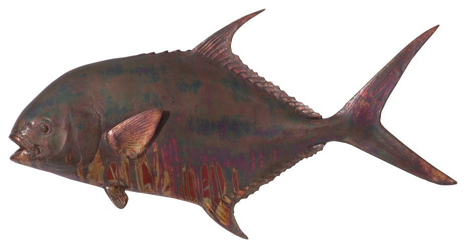 Permit Fish Wall Sculpture, Copper Patina