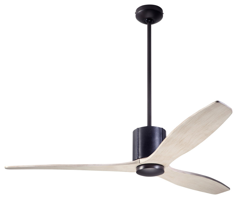 LeatherLuxe Fan, Bronze/Black, 54" Whitewash Blades, Remote Control