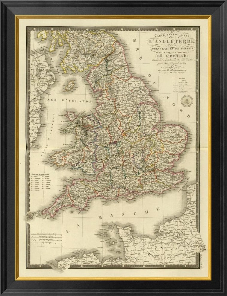 "Angleterre, Galles, 1827" Framed Canvas Giclee by Adrien Hubert Brue, 26"x34"