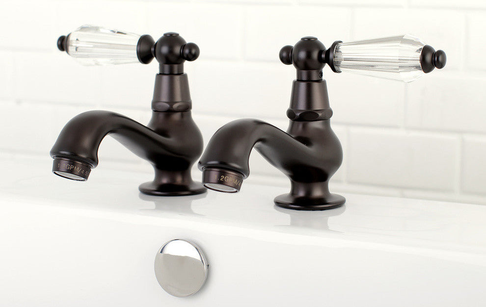 Kingston Brass Basin Faucet With Cross Handle, Oil Rubbed Bronze