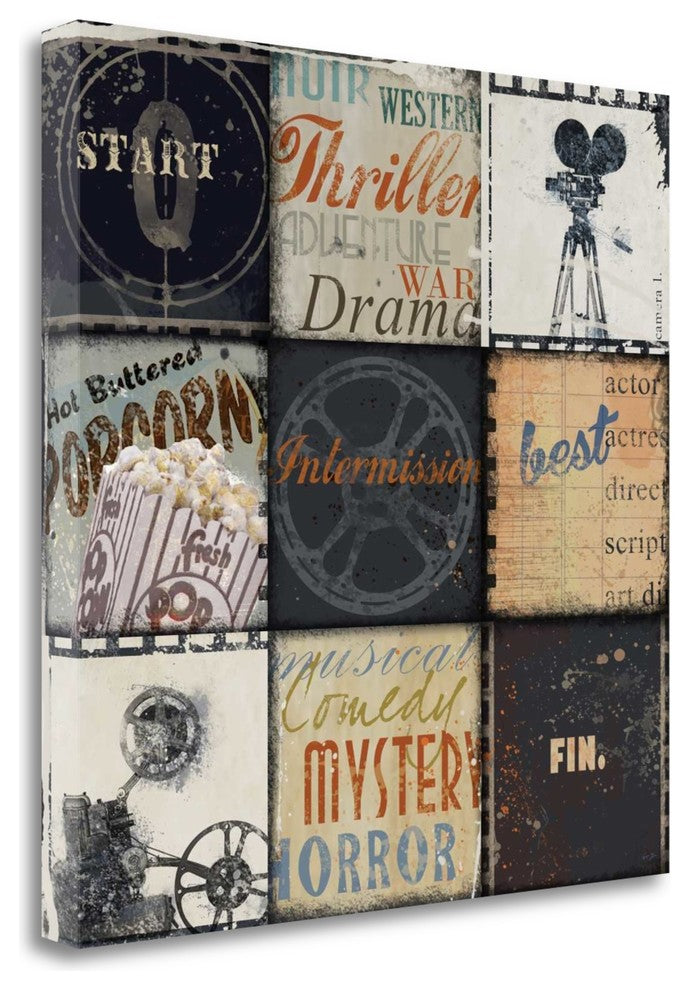 "Cinema 9 Patch" By Eric Yang,Ready to Hang Giclee Print on Gallery Wrap Canvas