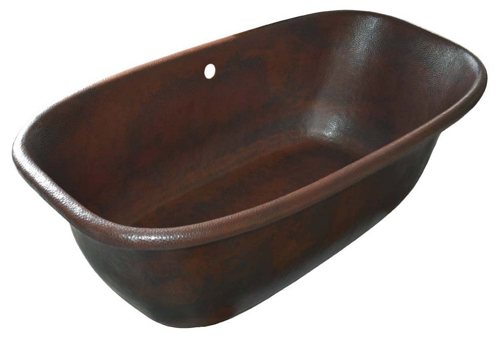 Santorini Freestanding Copper Bathtub, Antique