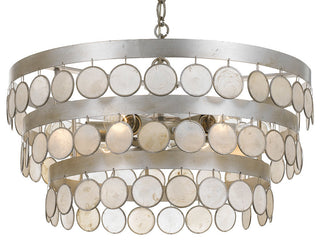 Crystorama 6006-SA, 6-Light Chandelier, Antique Silver