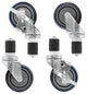 4" Caster Wheel Set Kit for Commercial Stainless Kitchen Prep Work Tables