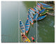 Phewa Lake in Pokhara Nepal, Boat Triptych Canvas Art Print, 36x28, 3 Panels