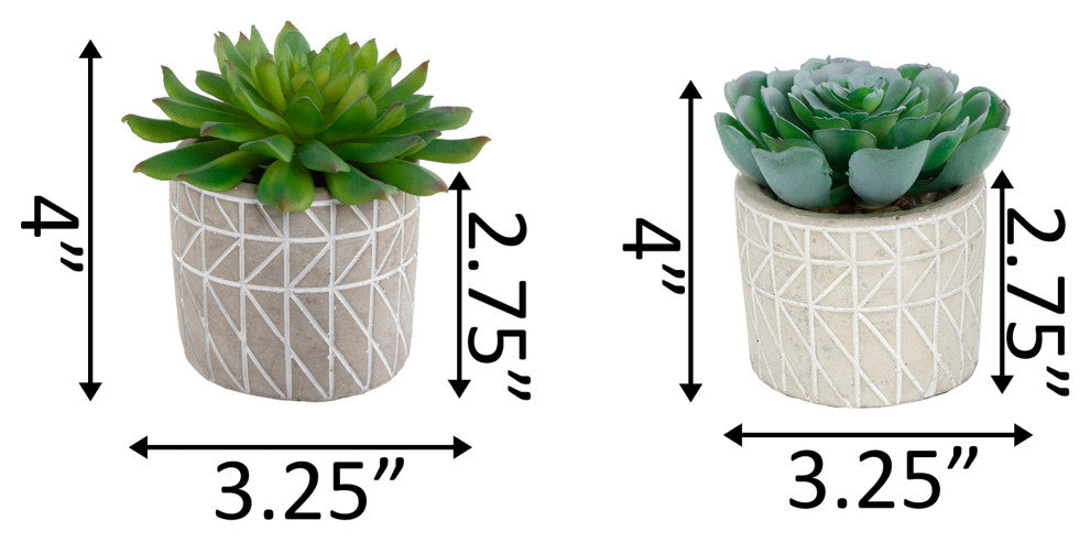 Set Of 2 Pattern Cement Pot