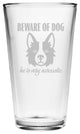 Beware of Sarcastic Dog Pint Glasses, Set of 4
