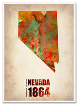 'Nevada Watercolor Map' Canvas Art by Naxart
