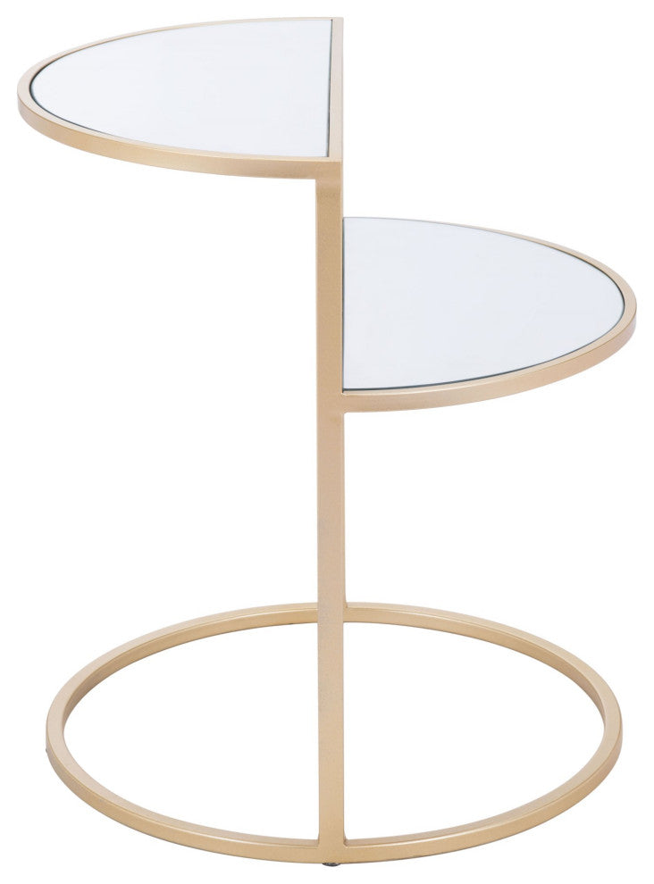 Sofa Side Table, Glass, Steel Metal, Gold, Living Lounge Cafe Lobby Hospitality