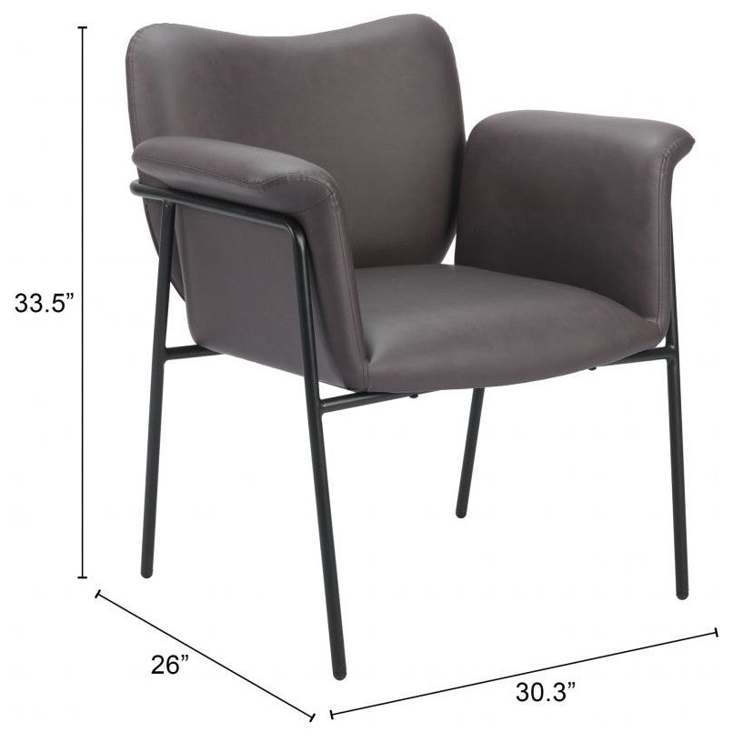 Heritage Brown Faux Leather Polyurethane Accent Chair