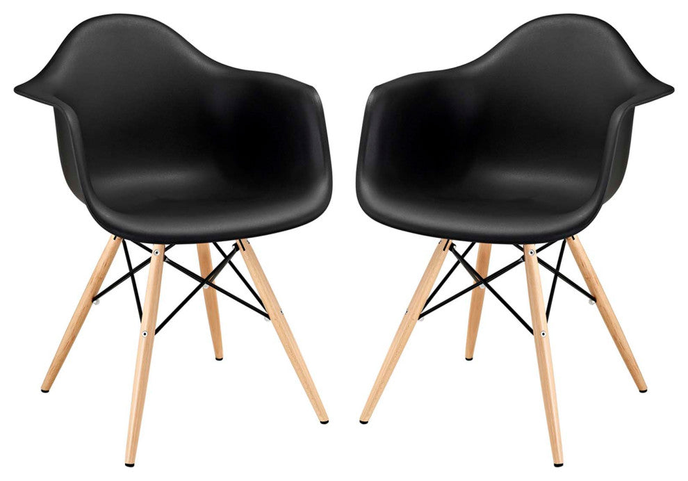 Modern Black Pyramid Dining Armchair Set of 2