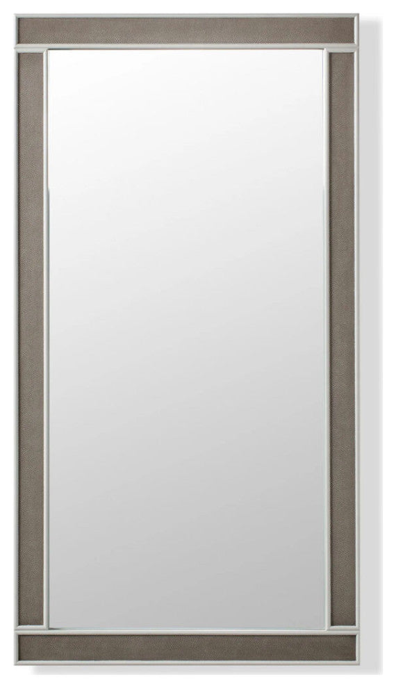 Sonder Living Alice Rectangle Mirror | Emboss Faux Shagreen