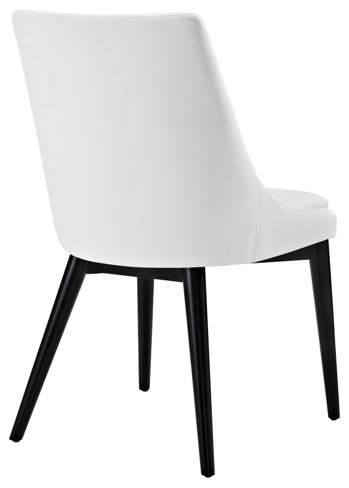 Modern White Viscount Dining Side Chair Vinyl <br>Set of 2