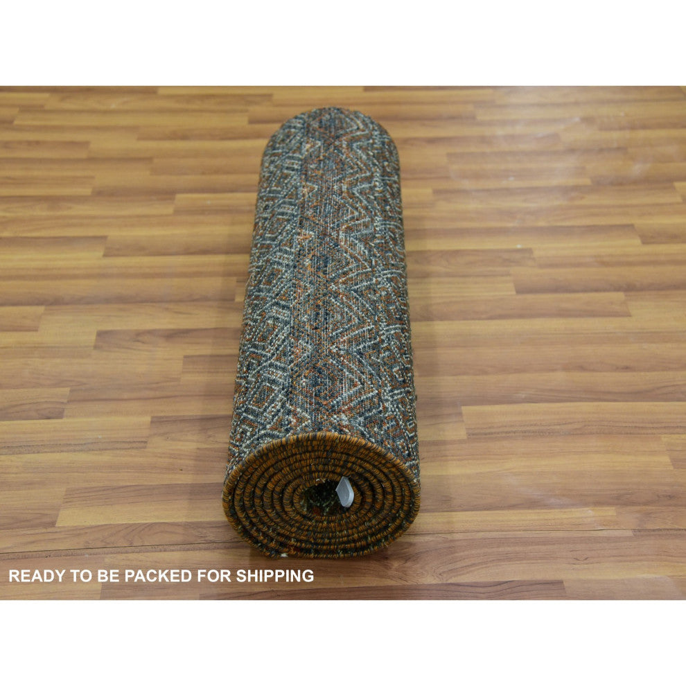 Rust Brown Hand Knotted Kohinoor Herat Design 100% Wool Runner Rug 2'6"x12'