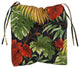16" Patterned Outdoor Square Tufted Chair Cushions, Set of 6, Tropique Raven