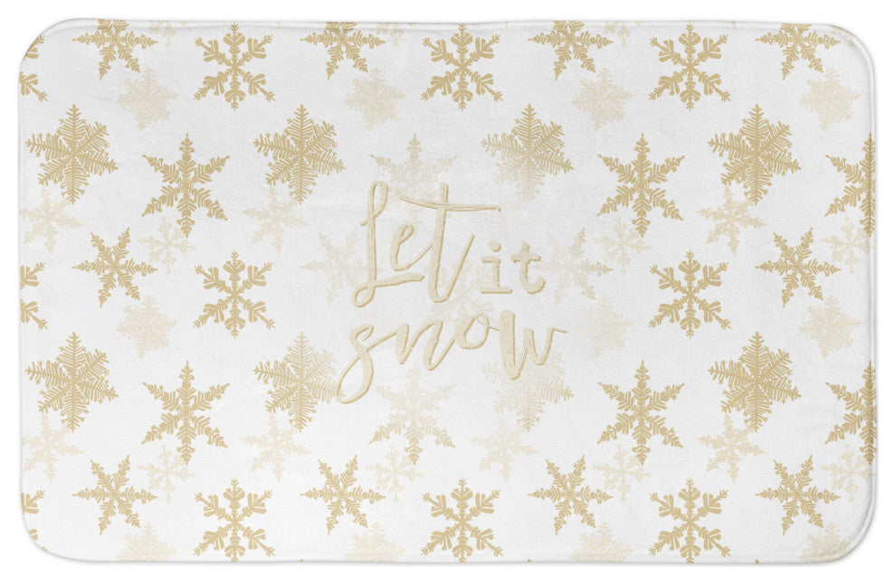 Cream Snowflakes 4 34x21 Bath Mat