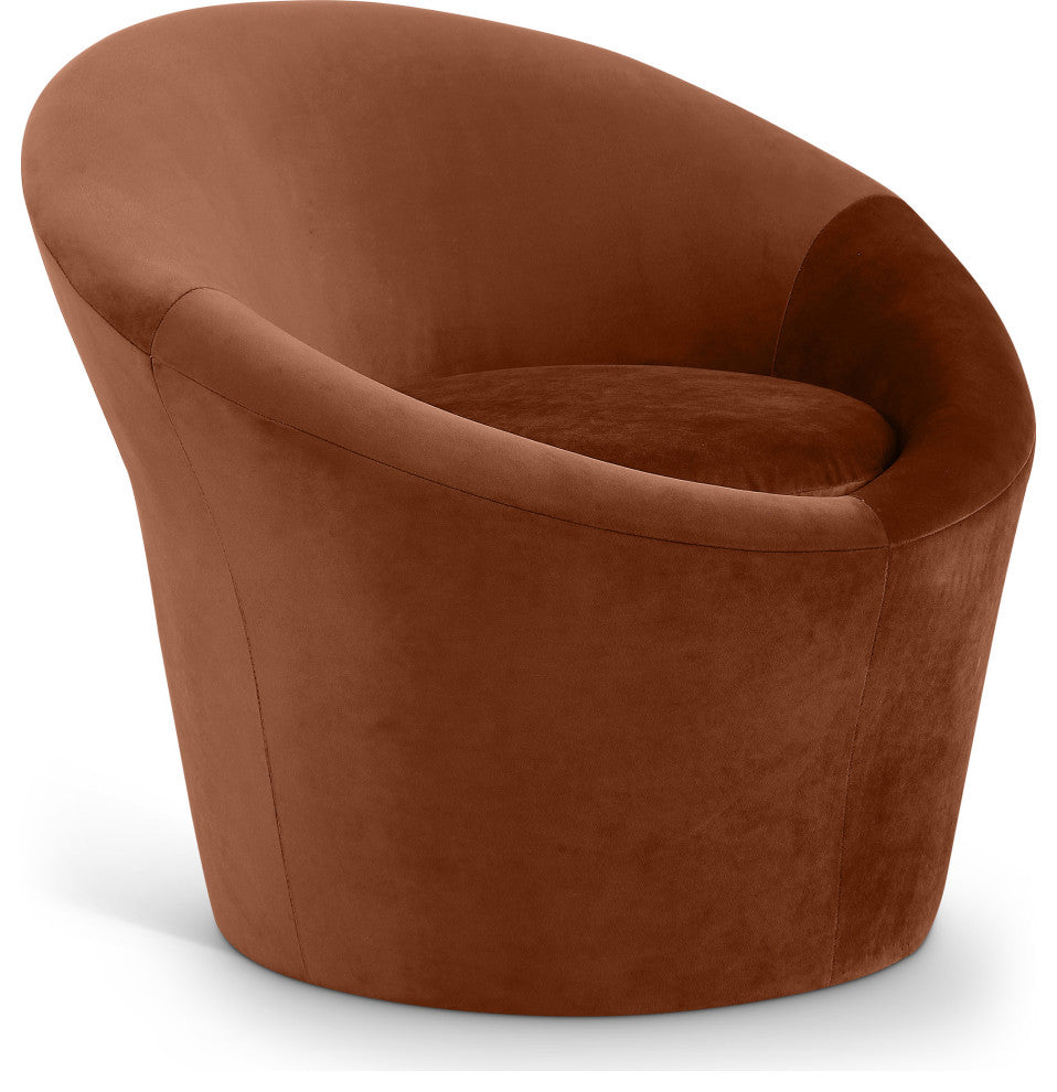 Tristan Upholstered Chair, Cognac, Velvet