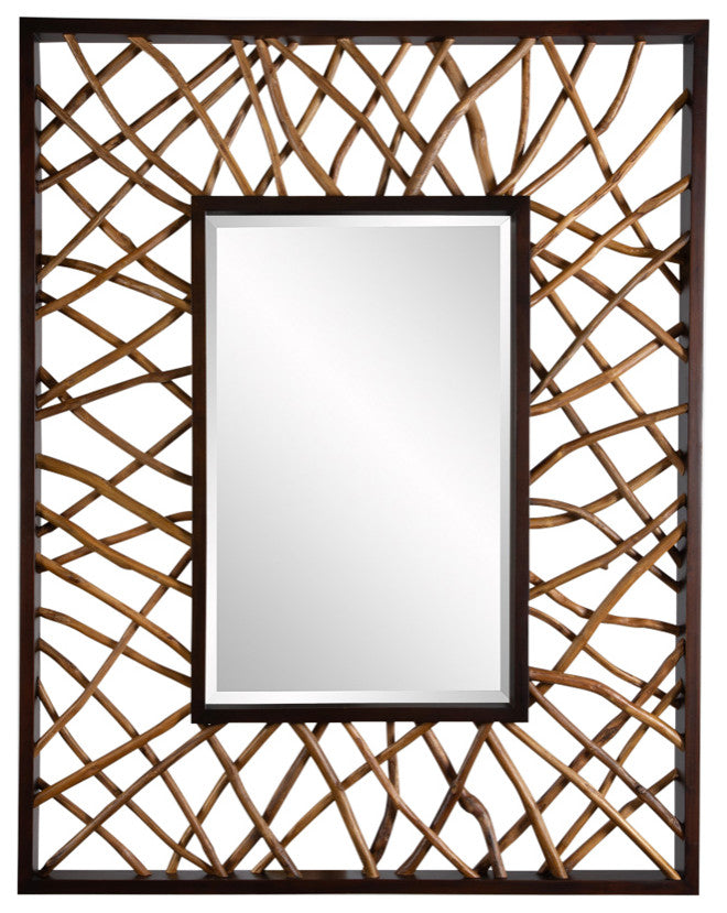 Uttermost - 08184 - Mirror - Teak Maze - Solid Mahogany Wood