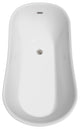 Wyndham Collection Janice 67" Freestanding Bathtub, White With Floor