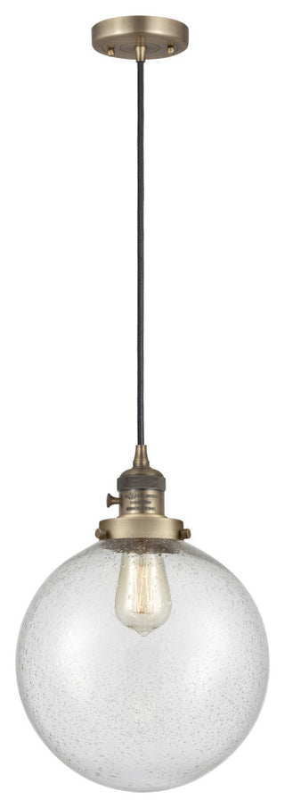 Innovations 201CSW-BB-G204-10 Beacon 1 Light Pendant, Switch, Brushed Brass