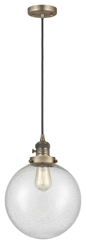 Innovations 201CSW-BB-G204-10 Beacon 1 Light Pendant, Switch, Brushed Brass