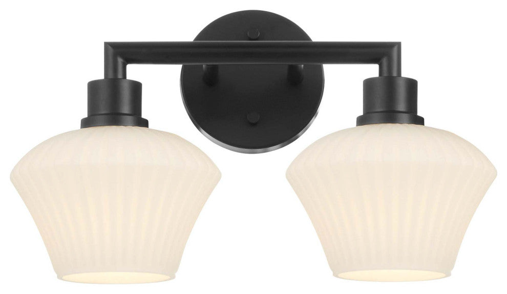 Quorum International 5221-2 Belinder 2 Light 16"W Vanity Light - Matte Black