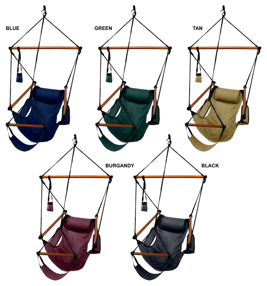 Hammaka Hammocks Original Hanging Air Chair, Hunter Green, Wood