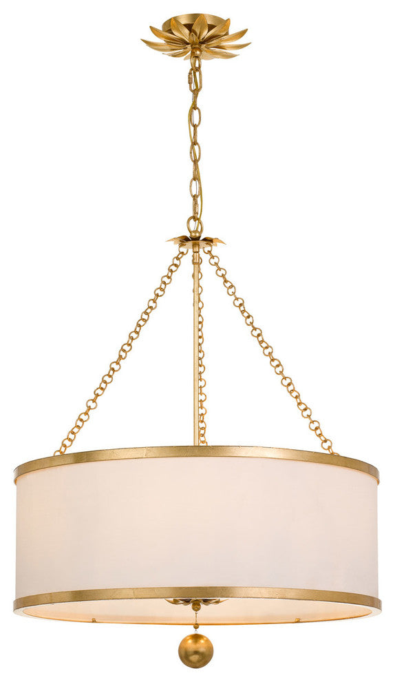 Crystorama Broche 6-Light Antique Chandelier, Gold