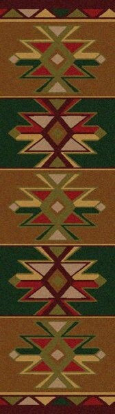 Dakota Star Rug, Green, 2'x8', Runner
