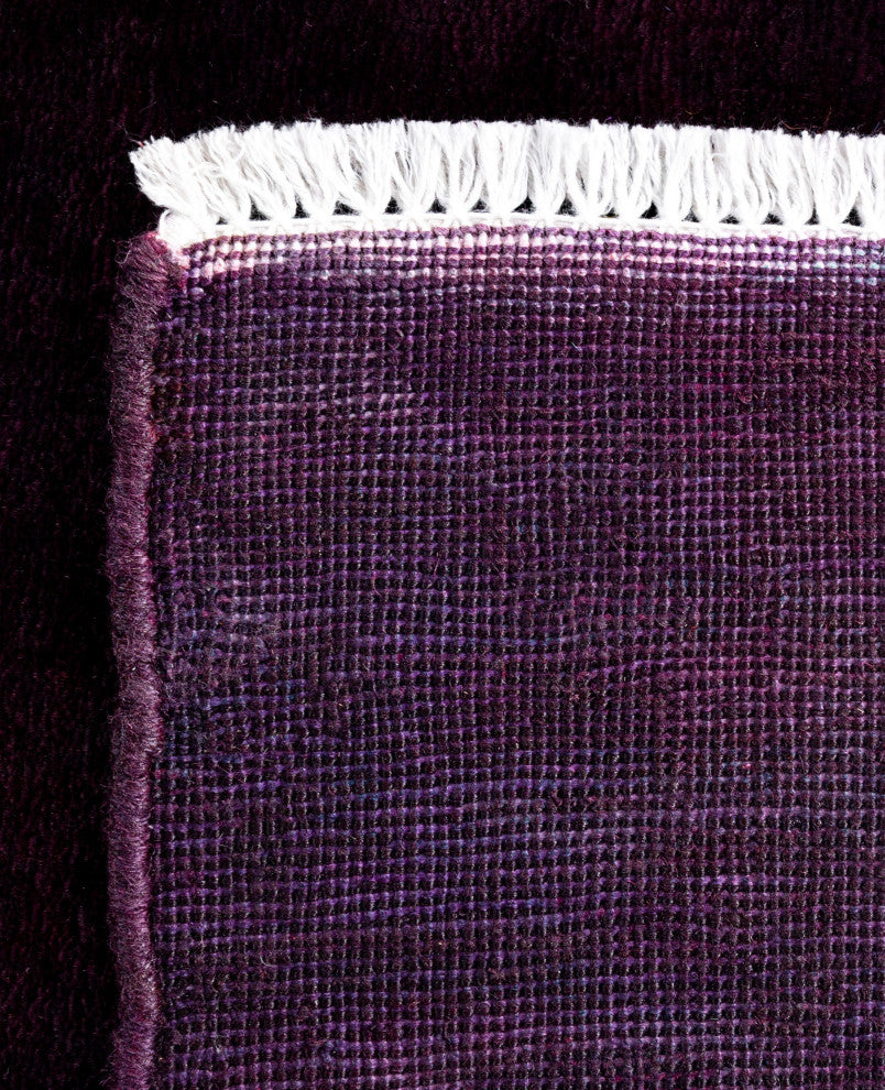Overdyed One-of-a-Kind Hand-Knotted Area Rug Purple, 2' 5" x 16' 4"