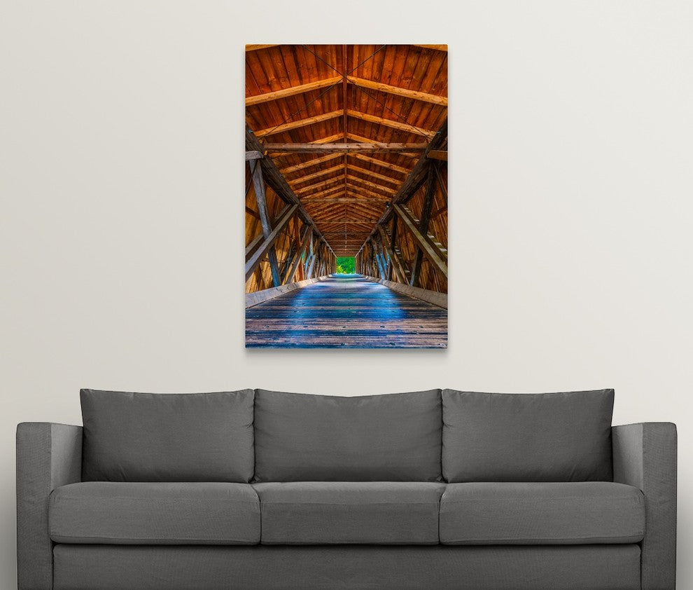 "Adirondack Covered Bridge" Wrapped Canvas Art Print, 32"x48"x1.5"