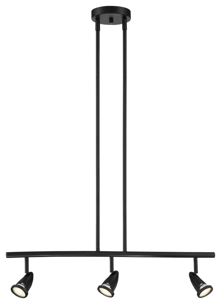 Cobra, 3-Light LED Spotlight Pendant, Black, Replaceable LED