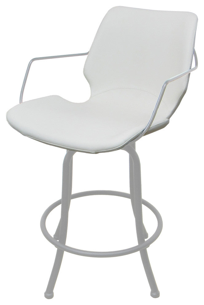 Swivel Metal Counter 26" 30" or 34" Bar Stool - Asheville, White - White, 26"