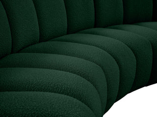 Infinity Black Boucle Fabric Upholstered Arc Shaped Modular Sectional, Green, 12-Piece, Arc-Shaped