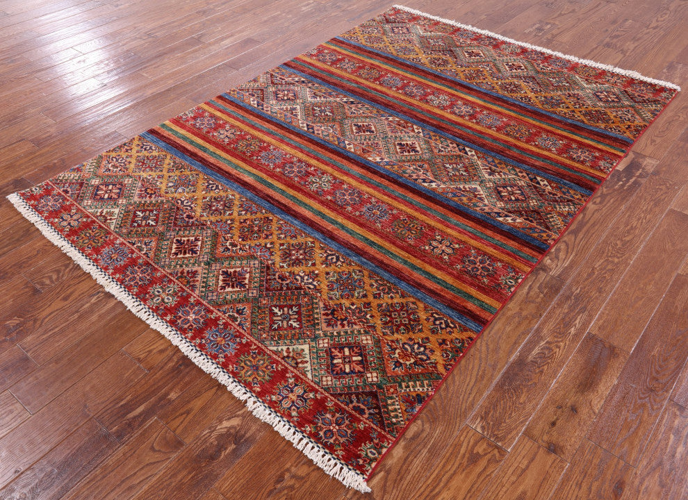 5' 6" X 7' 11" Super Kazak Khorjin Hand Knotted Rug Q10455