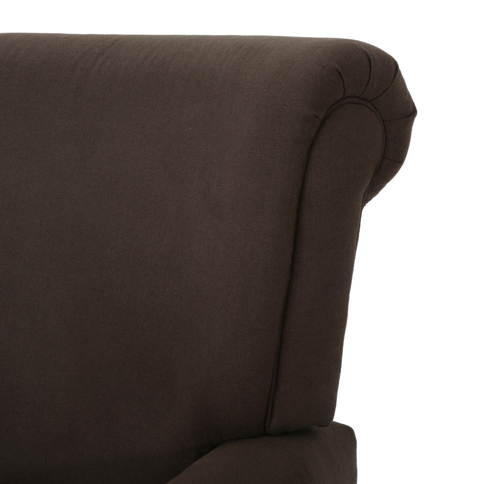 GDF Studio Thelma Traditional Fabric Recliner, Coffee