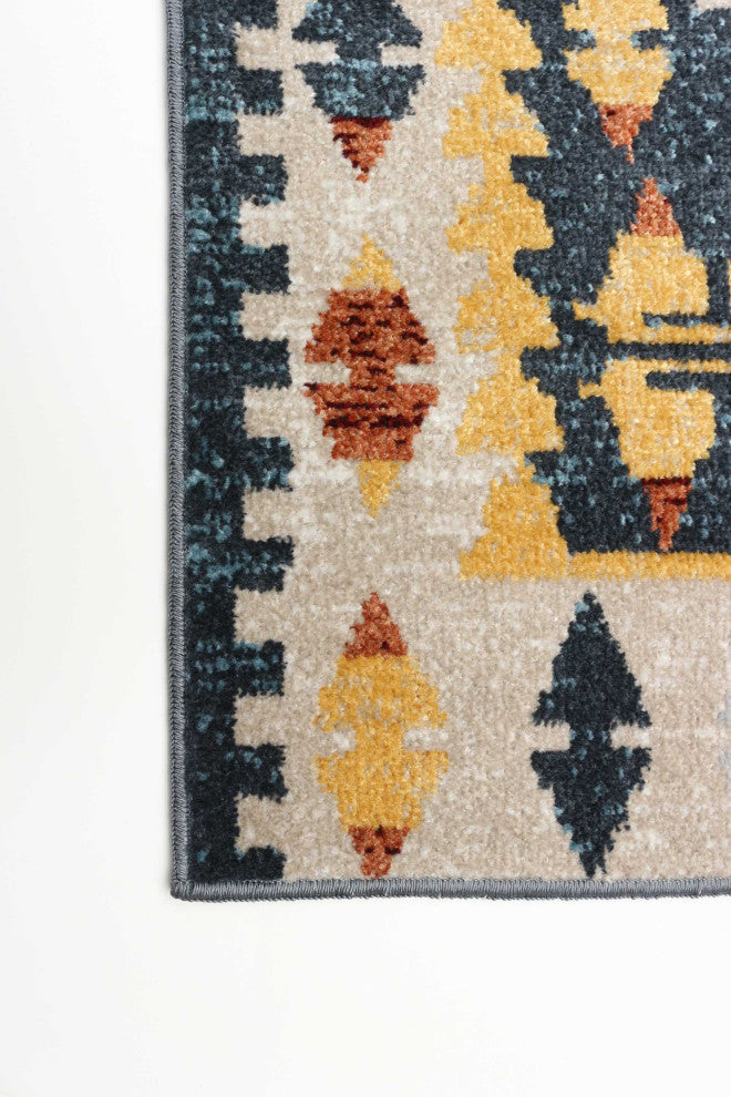 Aqua Mosaic Area Rug, Taupe/Copper, 2'6"x8'