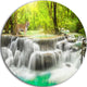 Erawan Waterfall In Kanchanaburi, Photography Round Wall Art, 11"