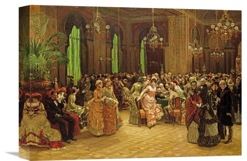 "The Casino, Monte Carlo" Canvas Giclee by Christian Ludwig Bokelmann, 16"x12"