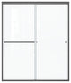 60" W x 70" H Framed Traditional Sliding Shower Door, Matte Black