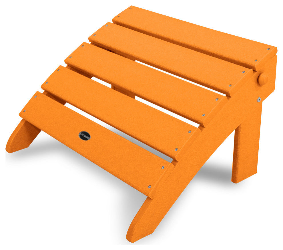 Polywood Classic Adirondack Ottoman, Tangerine