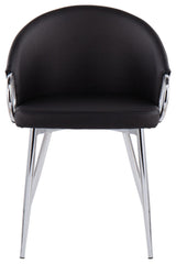 Claire Chair, Silver Metal, Black PU