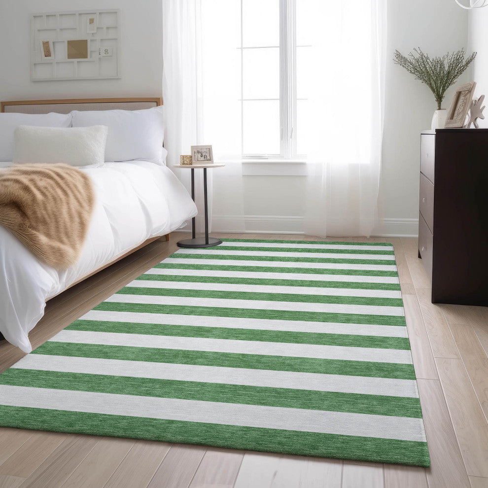 Premium Machine Washable Mayfield AMF528 Green 3' x 5' Rug