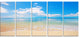 "Large Clouds Over Calm Beach" Seashore Canvas Photo Print, 5 Panels, 60"x28"