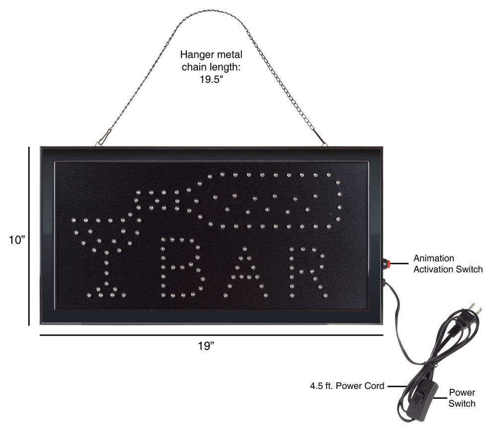 Bar LED Sign, Lighted Neon Electric Bar Sign With Animation by Lavish Home