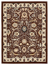 Country and Floral Kashan 9'x12' Rectangle Chestnut Area Rug
